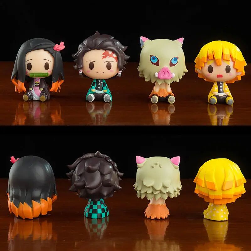 Figurine Demon Slayer 4 Pcs Kamado Tanjirou Nezuko Agatsuma Zenitsu