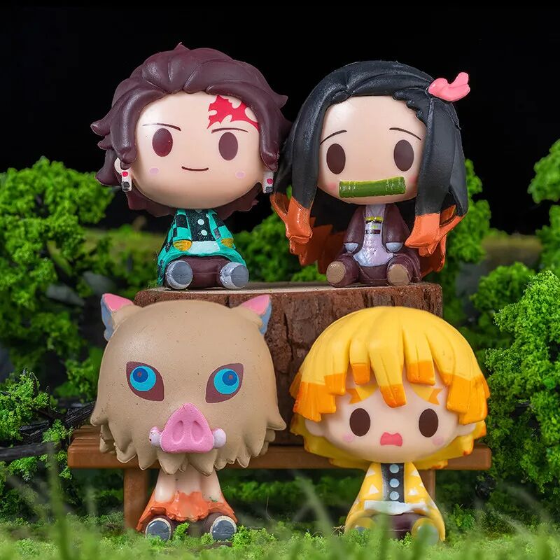 Figurine Demon Slayer 4 Pcs Kamado Tanjirou Nezuko Agatsuma Zenitsu – Image 2
