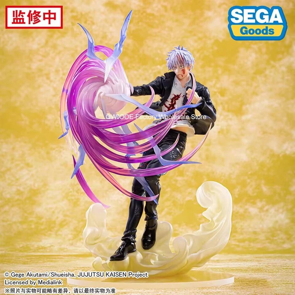 Figurine Gojo Satoru de 20 cm en pleine attaque – Jujutsu Kaisen – Effets violets en spirale