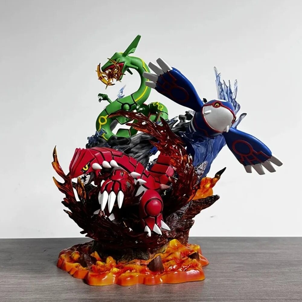 Figurine Pokémon Légendaires – Groudon, Kyogre et Rayquaza – 35 cm – Image 5