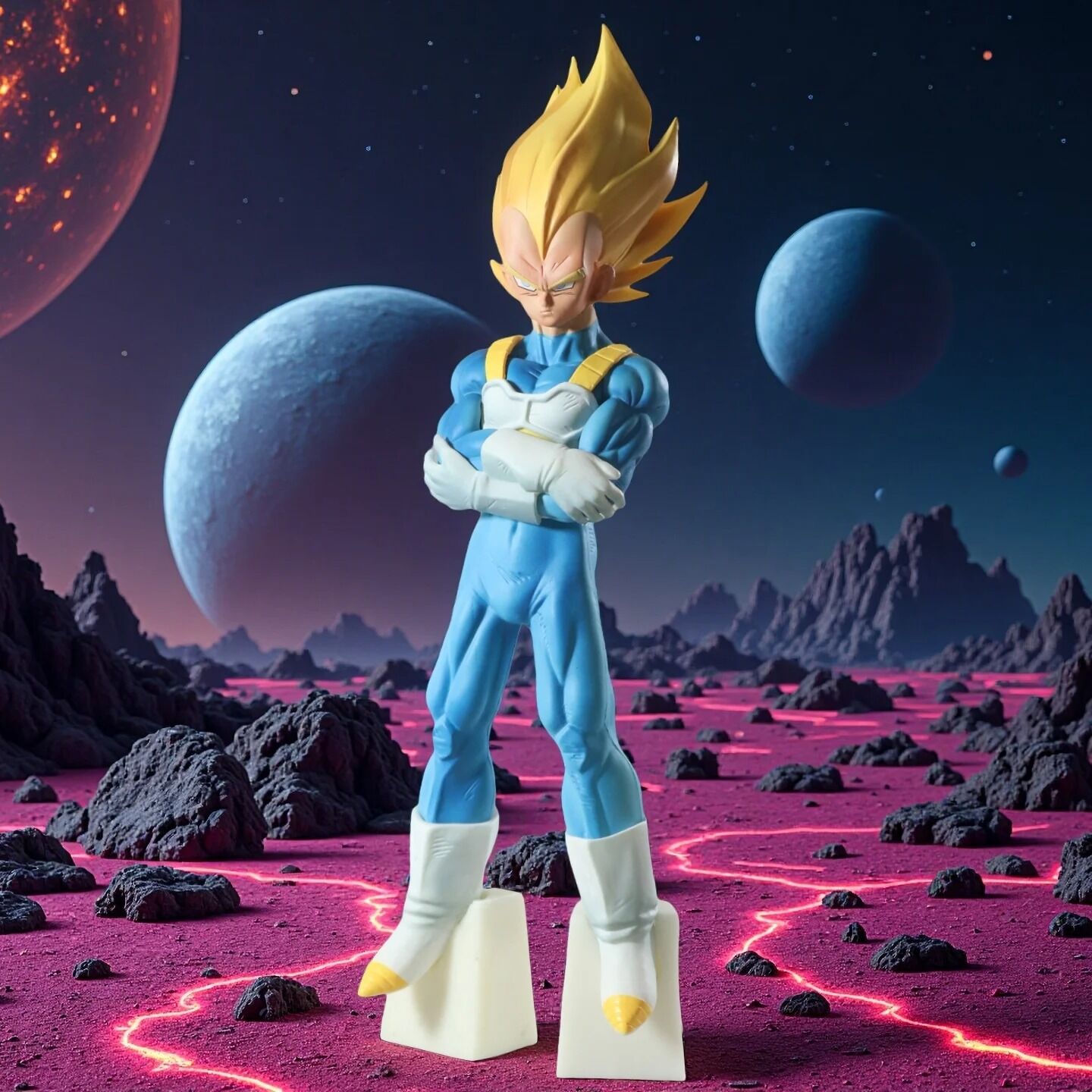 Figurine Vegeta Super Saiyan 28 cm Dragon Ball Z Modèle PVC – Image 4