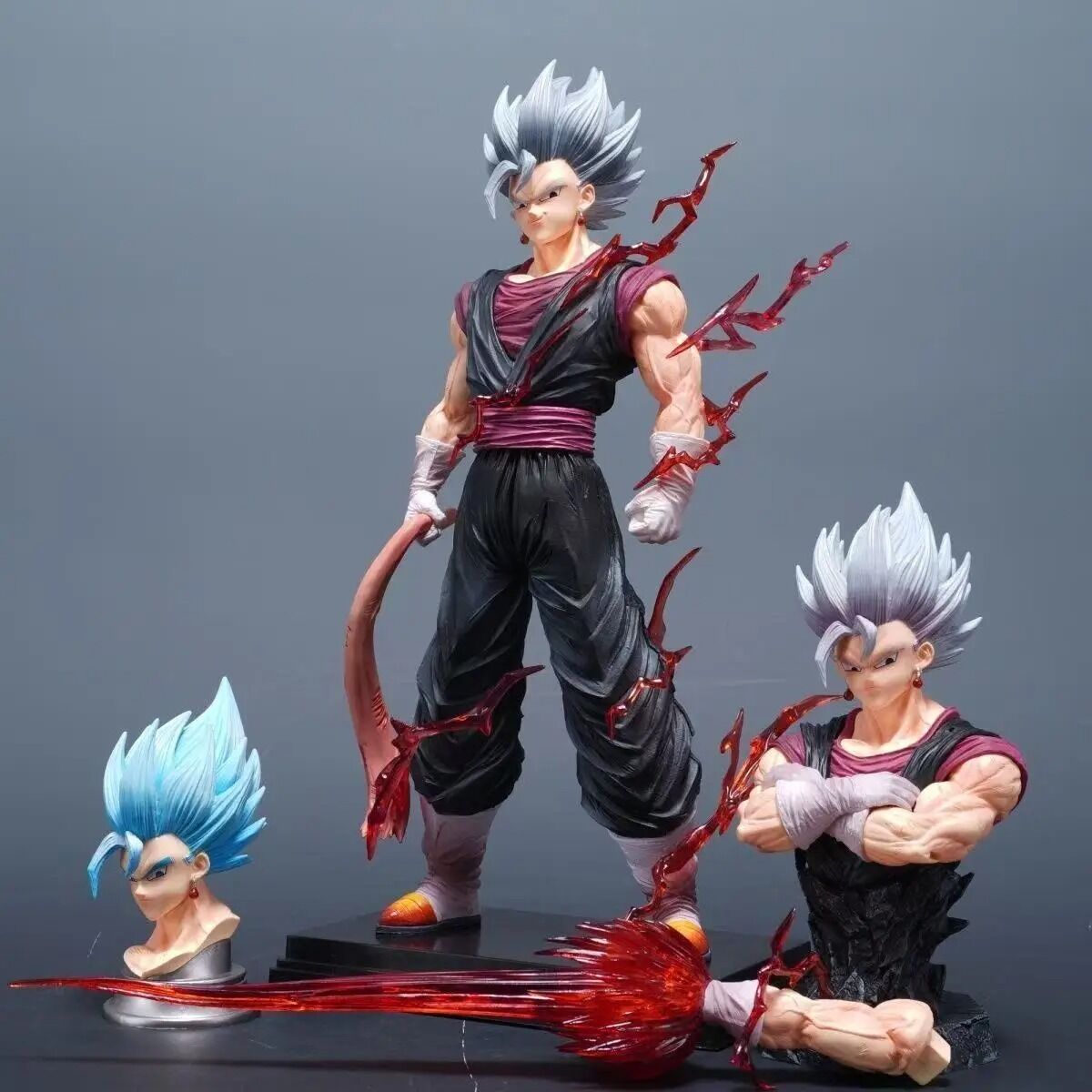 Figurine Vegetto Dragon Ball Têtes et Bras Interchangeables Super Saiyan & Blue – Image 6