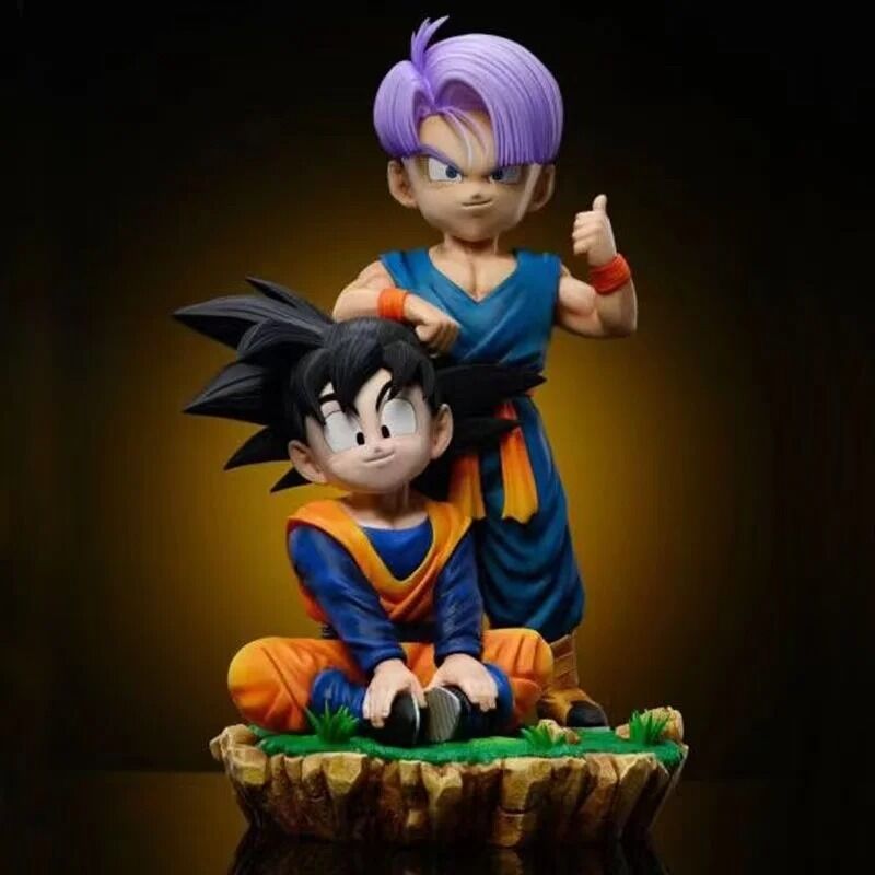 Figurine Goten et Trunks Dragon Ball Z – duo 25 cm sur socle rocheux